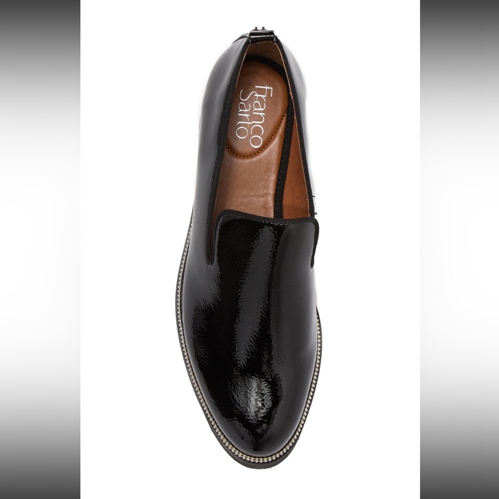 Franco Sarto Black Patent Leather Loafers